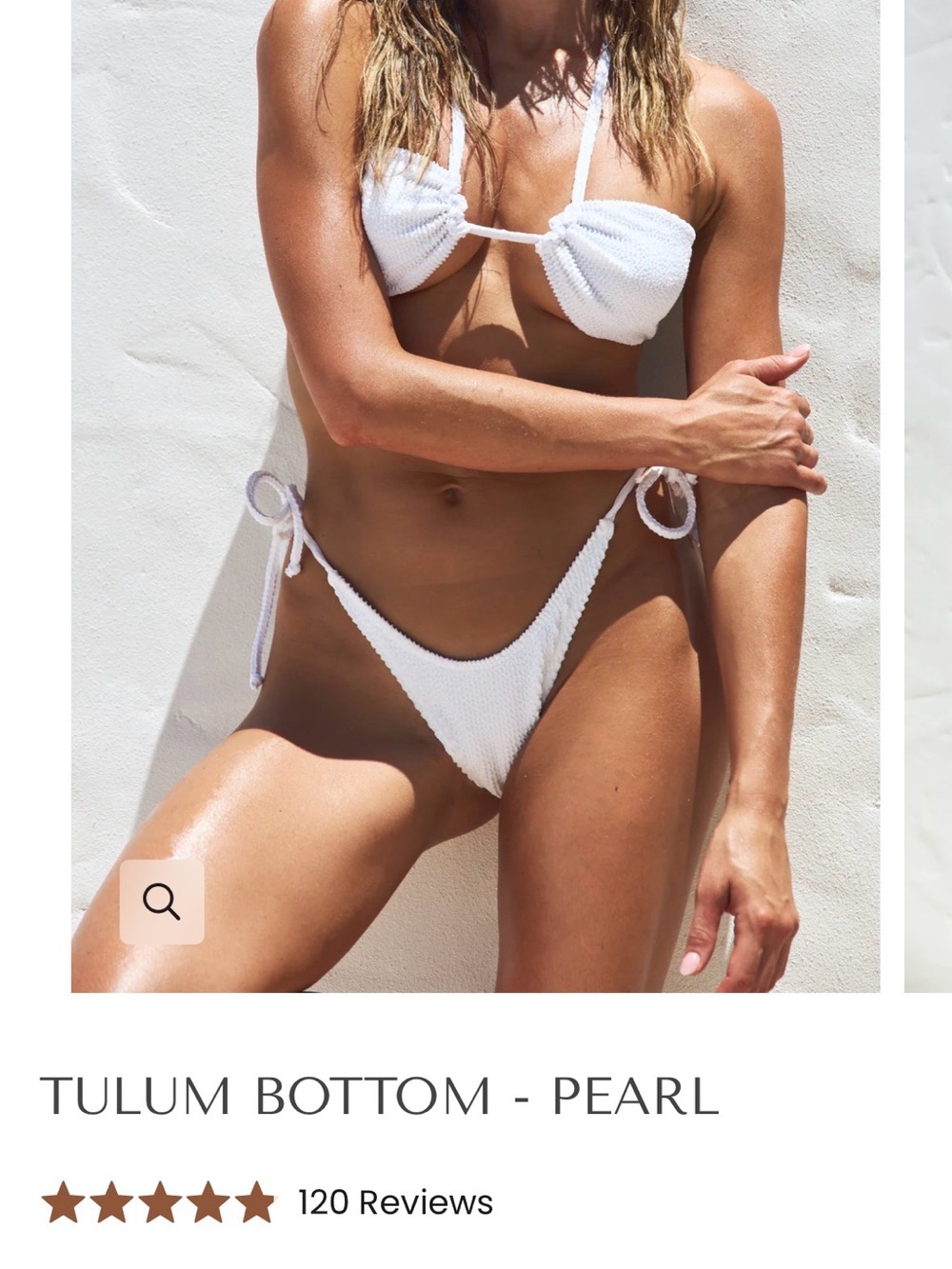 Somerfield Swim white Textured tulum Bikini Bottom
